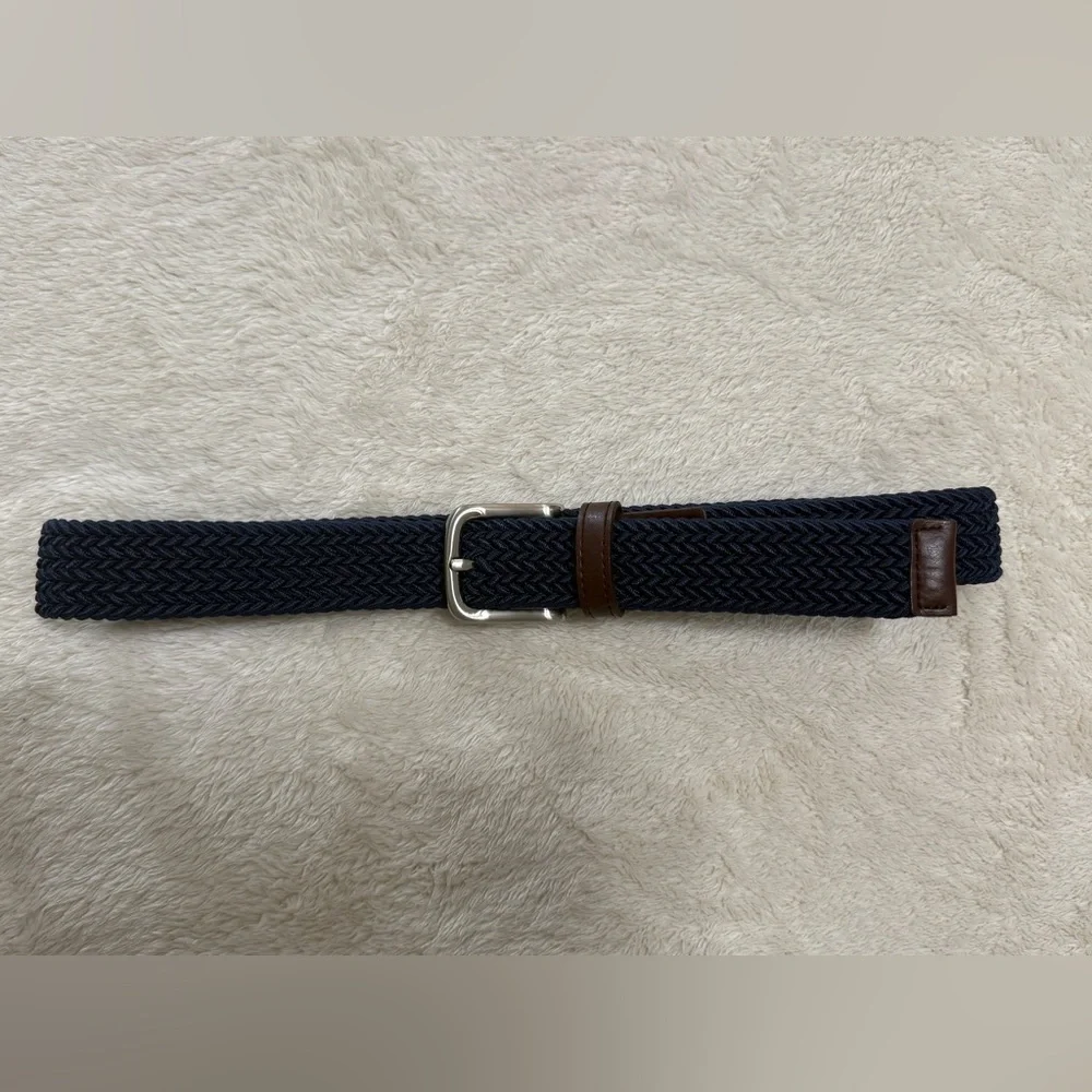 Cat & Jack Navy and Brown Kids Woven Belt